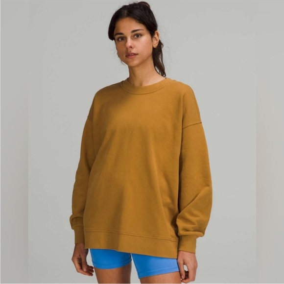 lululemon athletica Tops - Lululemon Perfectly Oversized Retro Atheltic Crew Sweatshirt Fools Gold Cozy